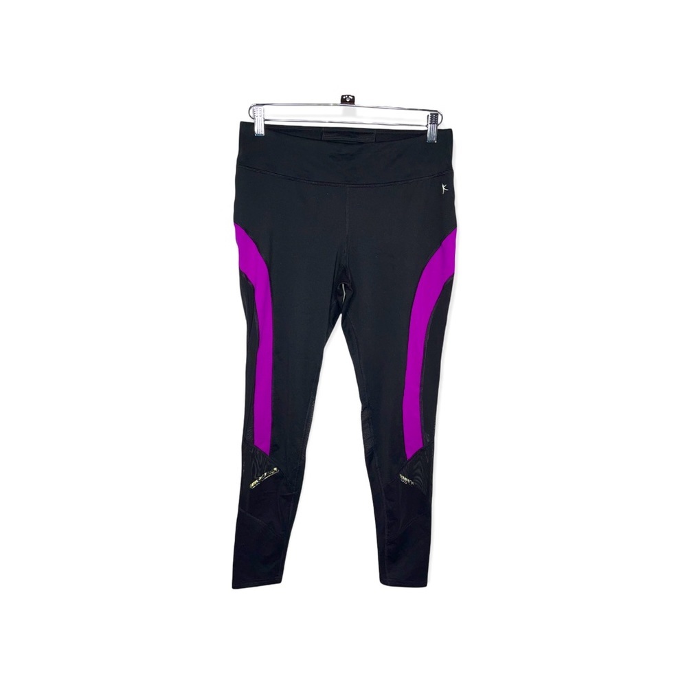 DANSKIN Now Black & Purple Leggings with Mesh M